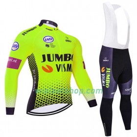 Fietskleding (Fietsshirt Lange Mouw + Lange Koersbroek) 2019 Team Jumbo-Visma N002